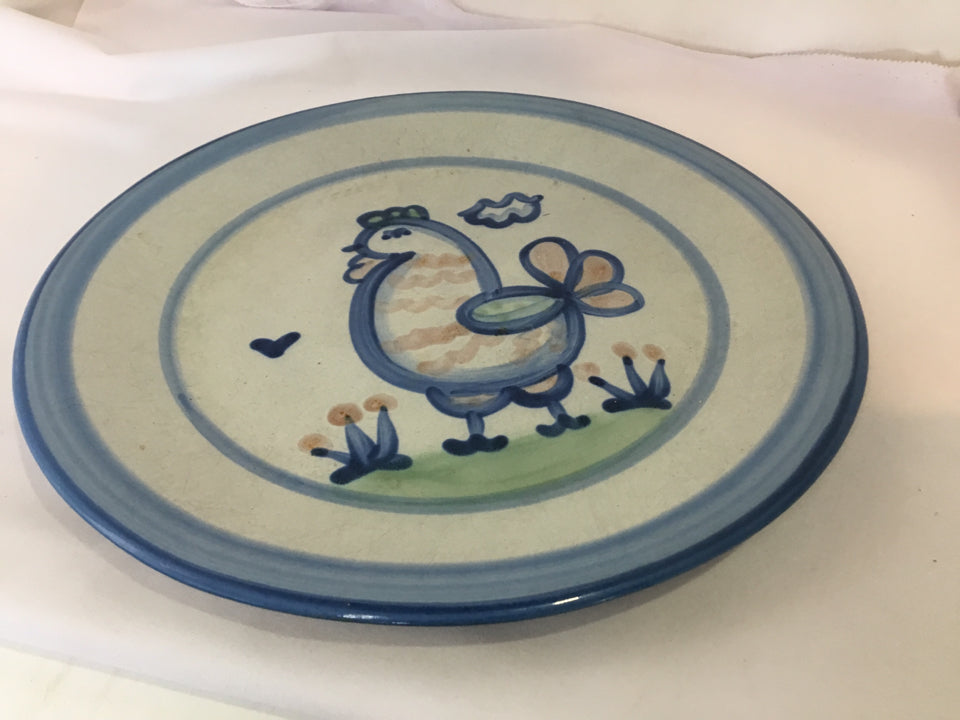 M.A. Hadley Gray/Blue Pottery Dinner Plate