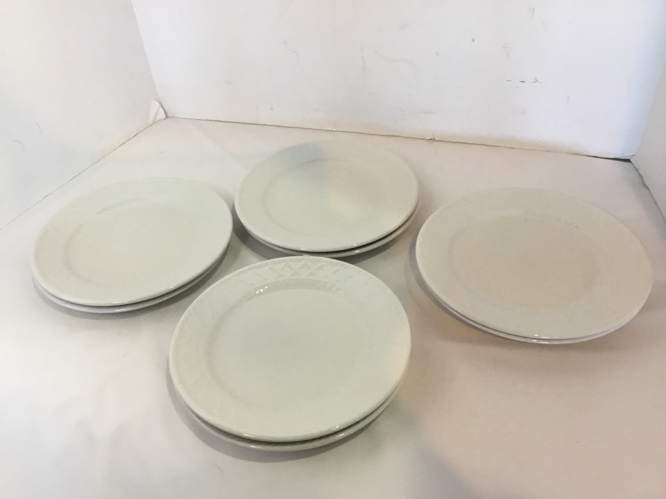 Totally Today Set of 8 White Ceramic Salad Plate Set