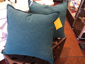 Pair Aqua Down Pillow Set