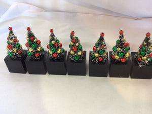 Blocks Multi-Color Wood Christmas Trees Believe Holiday Item