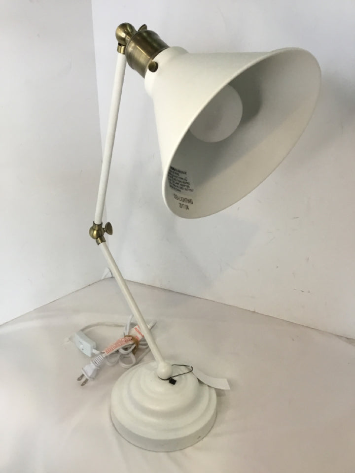 Desk White Metal Adjustable Lamp