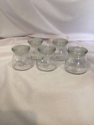 Set of 5 Clear Glass Lidded Jar/Jug