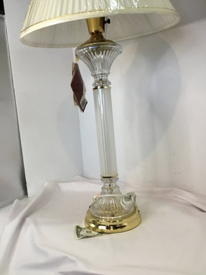 Frosted Brass Lead Crystal Candlestick New Lamp