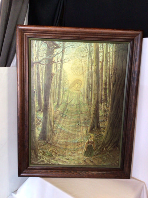 Green Forest Angel Framed Art