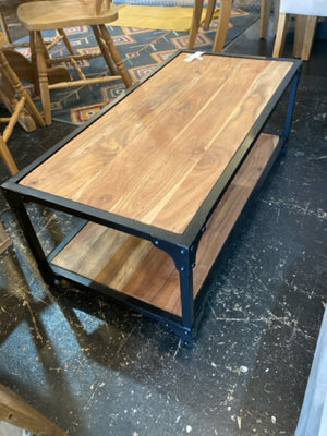 Industrial Wood/Metal Coffee Brown/black Table