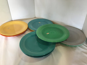 Fiestaware Vintage Set of 7 Multi Stoneware Salad Plate Set