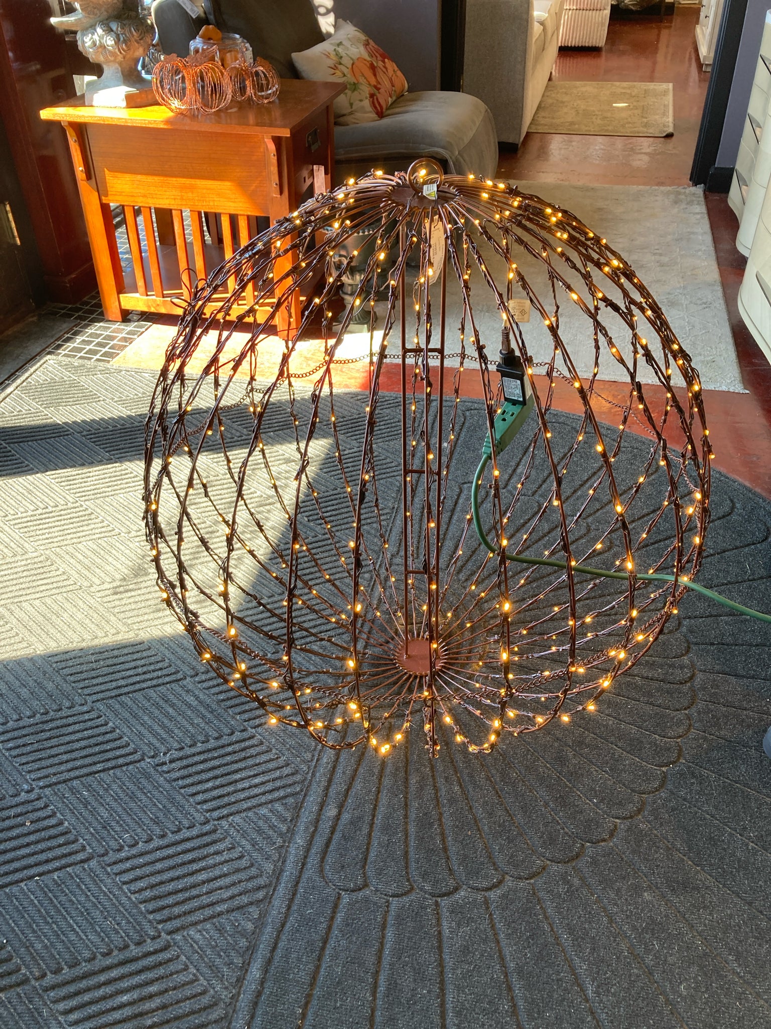 Halloween Orange Metal Outdoor/Outside Pumpkin Holiday Item