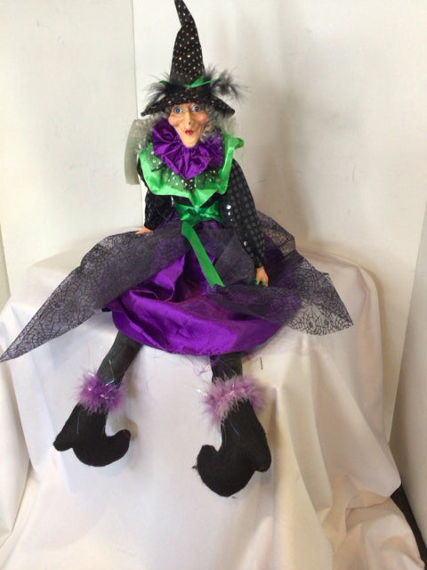 Halloween Black/Purple Witch Holiday Item