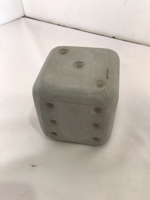 Gray Cement Dice Decoration