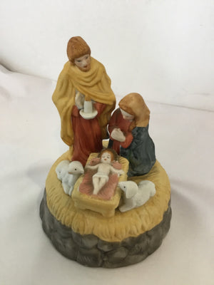 Figurine Ceramic Musical Manger Holiday Item