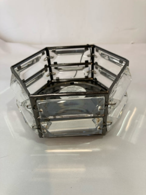 Bath & Body Works Clear/Black Metal Candle Holder