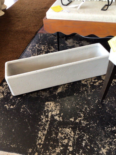 Outdoor/Outside White Composite Rectangular Planter