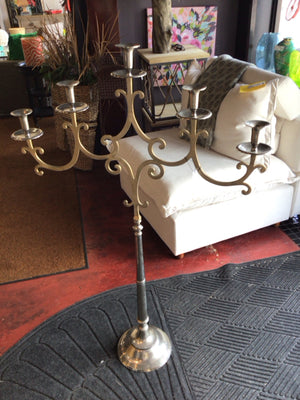 Silver Metal 5 Arm Candelabra