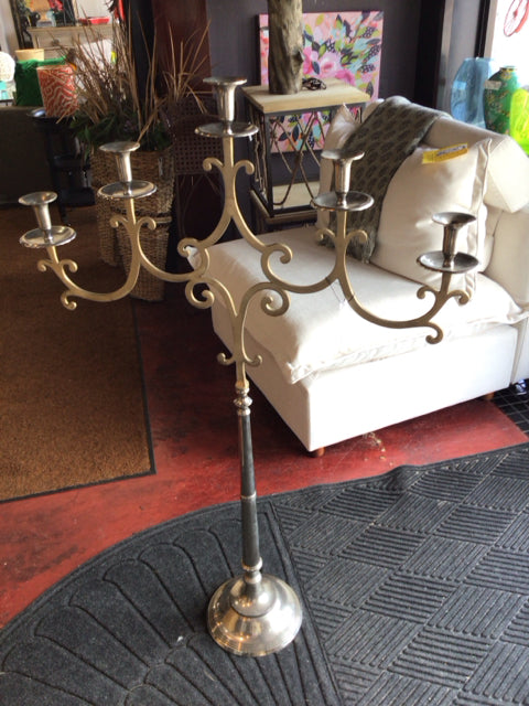 Silver Metal 5 Arm Candelabra