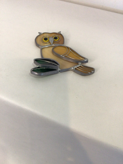 Tan Owl Stained Glass