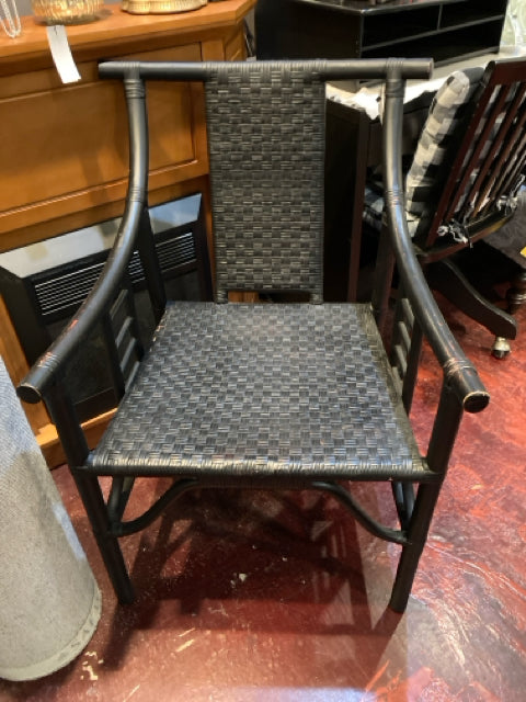 Bamboo Woven seat Black Chair