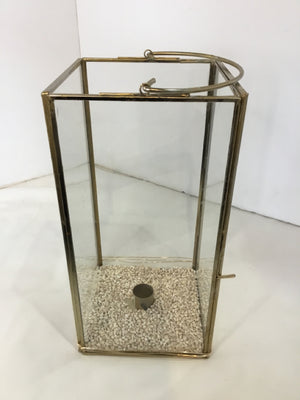 Lantern Gold Glass Candle Holder