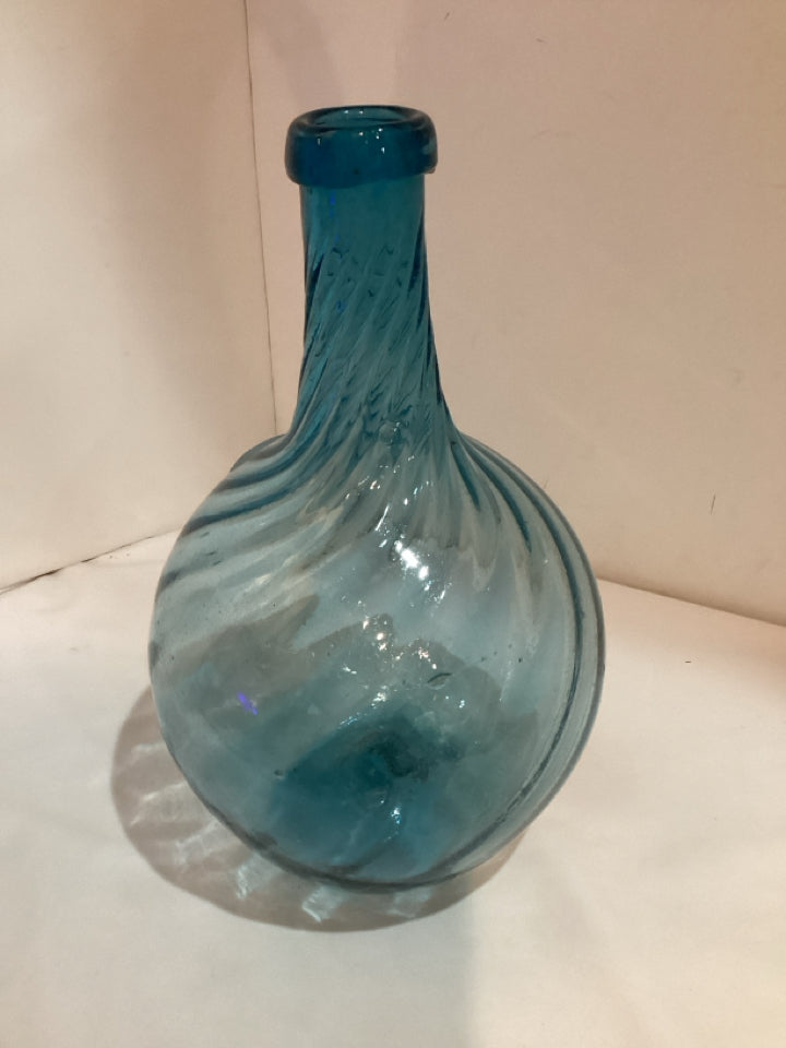Blue Glass Swirl Bottle