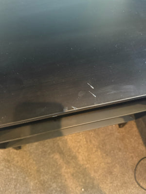 Leaning Black Wood Shelf