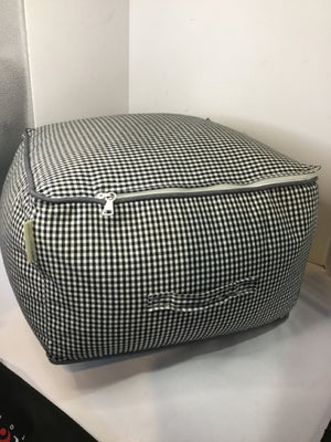 Pottery Barn Kids Black/White Cotton Poof Checkered FootStool/Ottoman