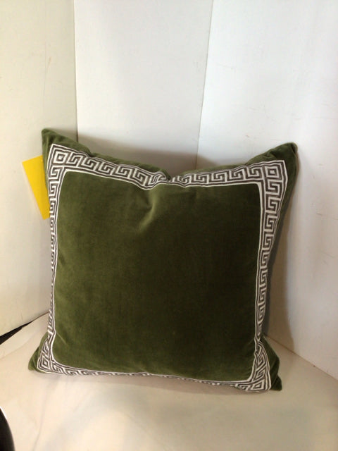 Green/White Velvet Down Filled Pillow