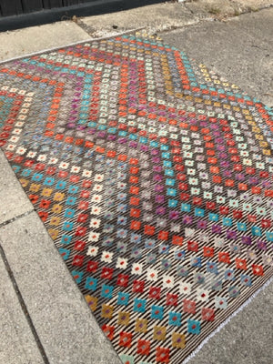 Wool Flowers 6 x 8 Cream/Multi Rug