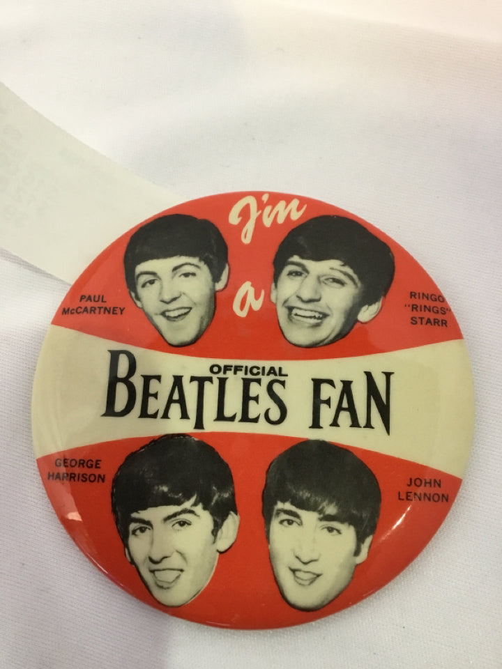 Beatles Red/white Pin