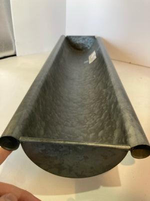 Rustic Gray Galvanized Steel Trough Bowl