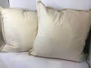 Down Cream/Silver Polyester Peace Joy Pillow Set