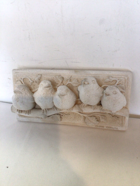Carruth Cement Birds Cream Wall Decoration Art