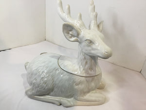 Pottery Barn White Ceramic Deer Cookie Jar