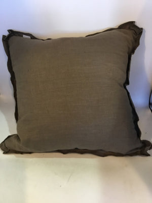 Brown/Cream Linen Pillow