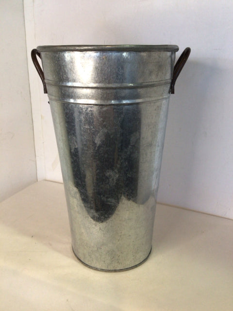 Z Gallerie Bucket Silver Metal Vase