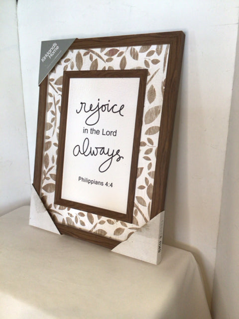 Brown/White Words Framed Art