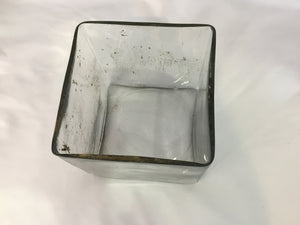 Clear Glass Square Vase