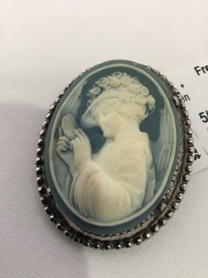 Blue Cameo Pin