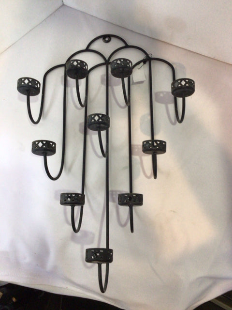 Candleholder Metal Black Wall Decoration Art