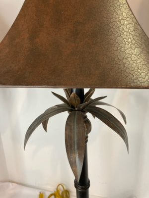 Bronze Metal Palm Tree Lamp Set