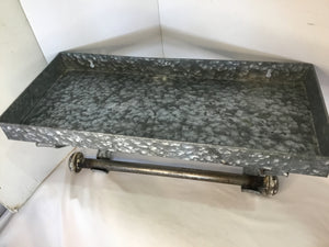 Galvanized Steel Silver w/Shelf Paper Towel Holder