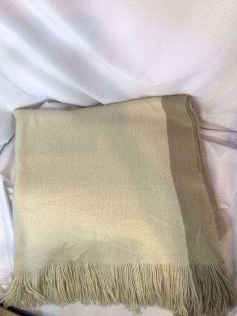 Crate & Barrel Cream/Taupe Acrylic Throw