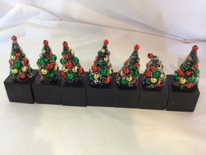 Blocks Multi-Color Wood Christmas Trees Believe Holiday Item