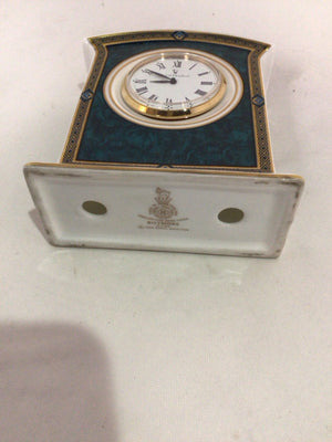 Royal Doulton Mini Green/Gold Bone China Clock