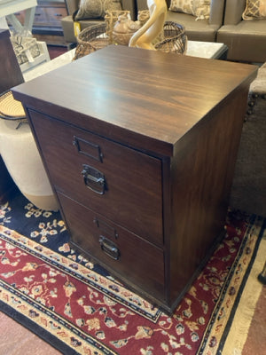 Wood 2 Drawers Brown File Cabinet