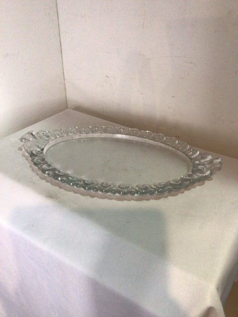 Vintage Clear Pressed Glass Tray