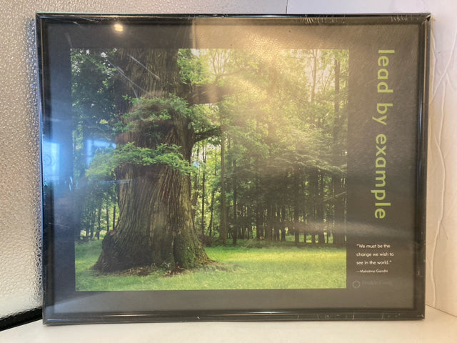 Inspirational Black/Green Tree Framed Art