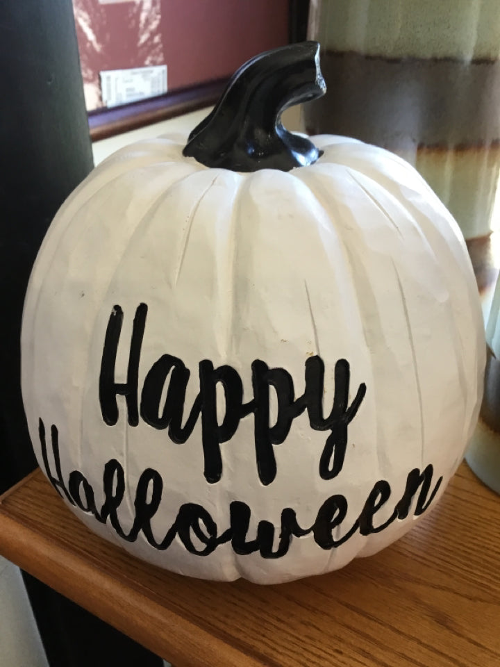 Halloween White Resin Pumpkin Holiday Item