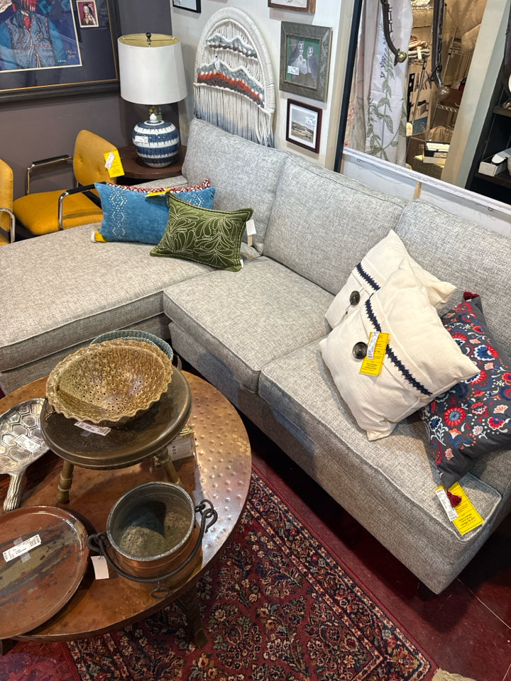 Bernhardt 2 Piece Tweed Gray Sectional Sofa