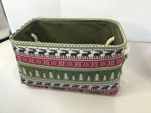 Green/Red Cloth Basket Holiday Item