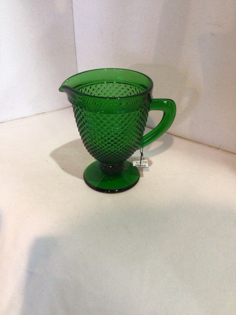 Green Glass Diamond Pitcher