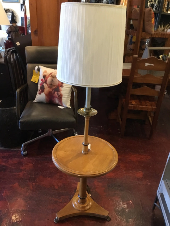 Vintage Floor Brown Wood Lamp
